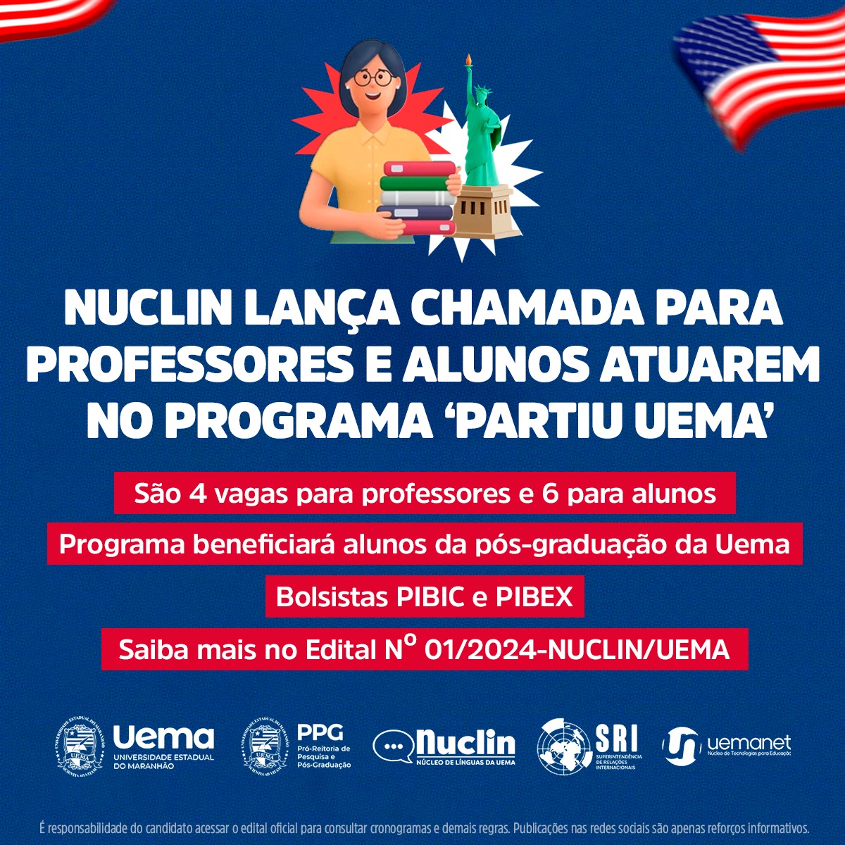 Nuclin lança chamada para professores e alunos atuarem no Programa “Partiu Uema”